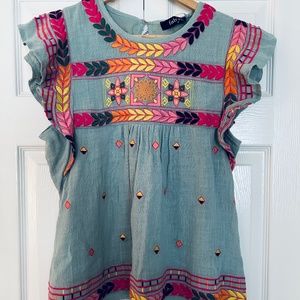 Brand New Fabrik Ruffle Sleeved Top